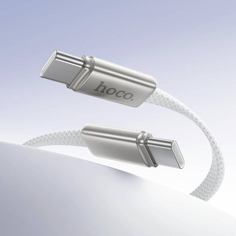 hoco X125 USB-C / Type-C to USB-C / Type-C Exceso 60W Charging Data Cable, Length: 1m(White)