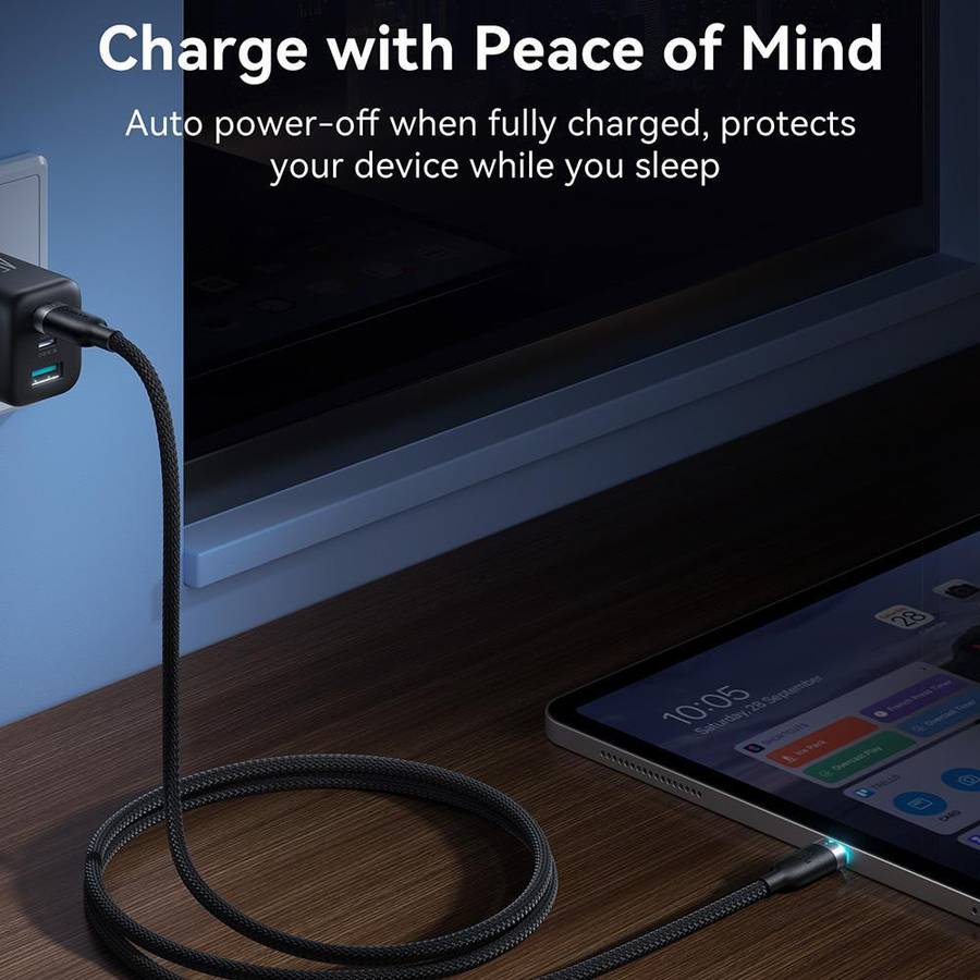 JOYROOM S-A63 StarWay Series 1.2m 3A USB-A to 8 Pin Auto Power-Off Fast Charging Data Cable(White)