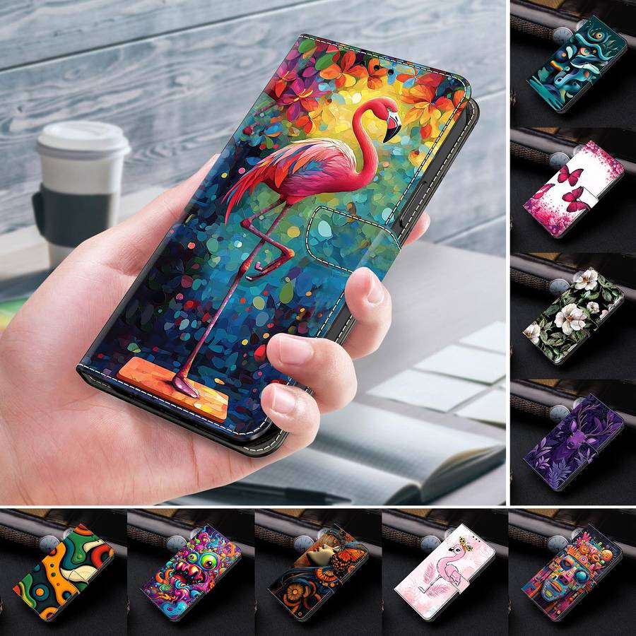 For Xiaomi 17 Ultra Crystal-Like Painted Vegan Leather Phone Case(Sakura Butterfly)