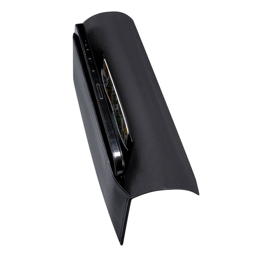Magnetic Genuine Leather Horizontal Flip Protective Case for 6.1-6.7 inch Smartphones(Black)