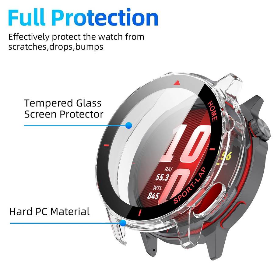 For Huawei Watch GT Runner 2 xDfind Tempered Film Integrated PC Watch Case(Black Blue)