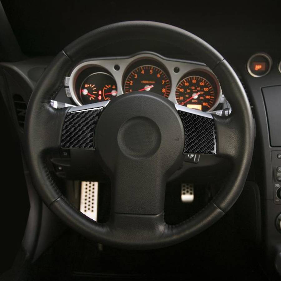 Car Carbon Fiber Steering Wheel Decorative Sticker for Nissan 350z 2006-2009
