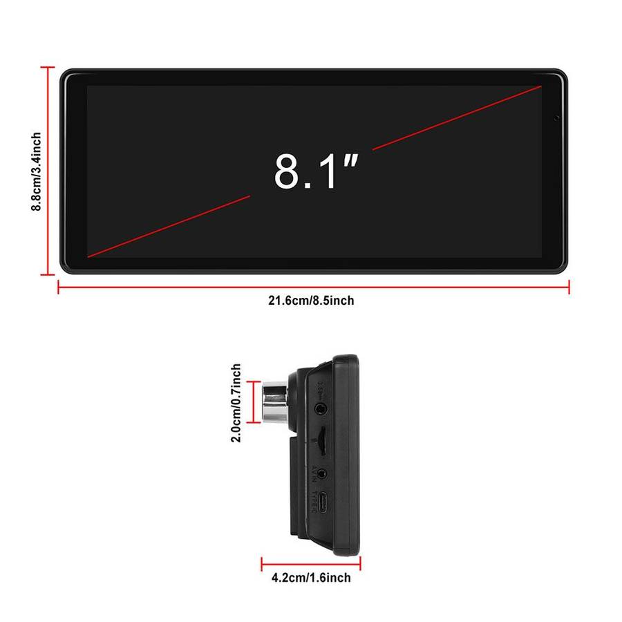 8.1 inch 2.5K Center CarPlay Auto Car Portable Navigation Screen, Specification:Standard+Reversing C