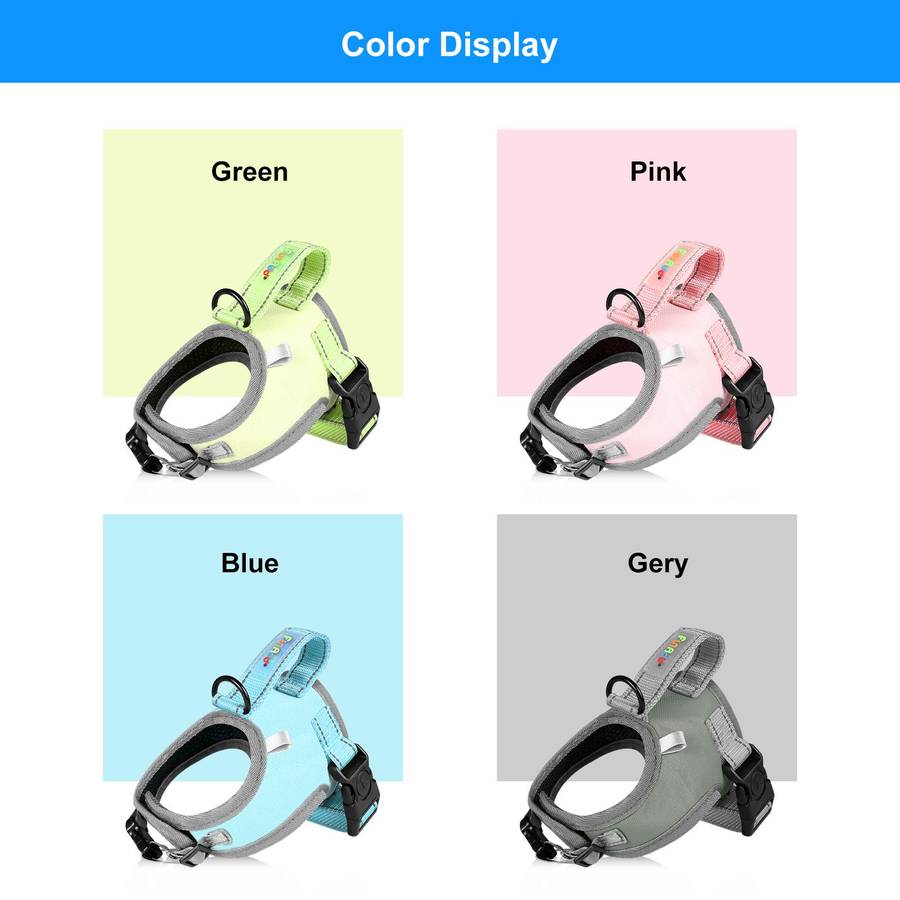 FunAdd Traction Rope Reflective Breathable Nylon Pet Vest Dog Harness, Size: S (Pink)