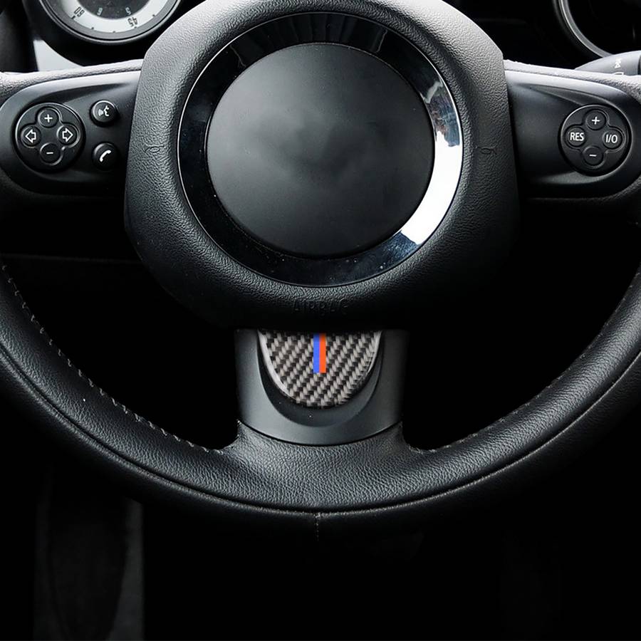 Red Blue Color Car Steering Wheel Carbon Fiber Decorative Sticker for BMW Mini R53 / R55 / R57 / R58