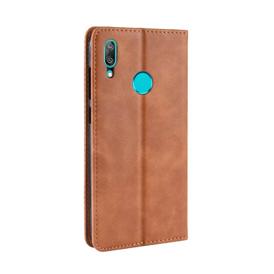 Magnetic Buckle Retro Texture Horizontal Flip Leather Case for Huawei Y7 (2019) / Y7 P ... (Brown)