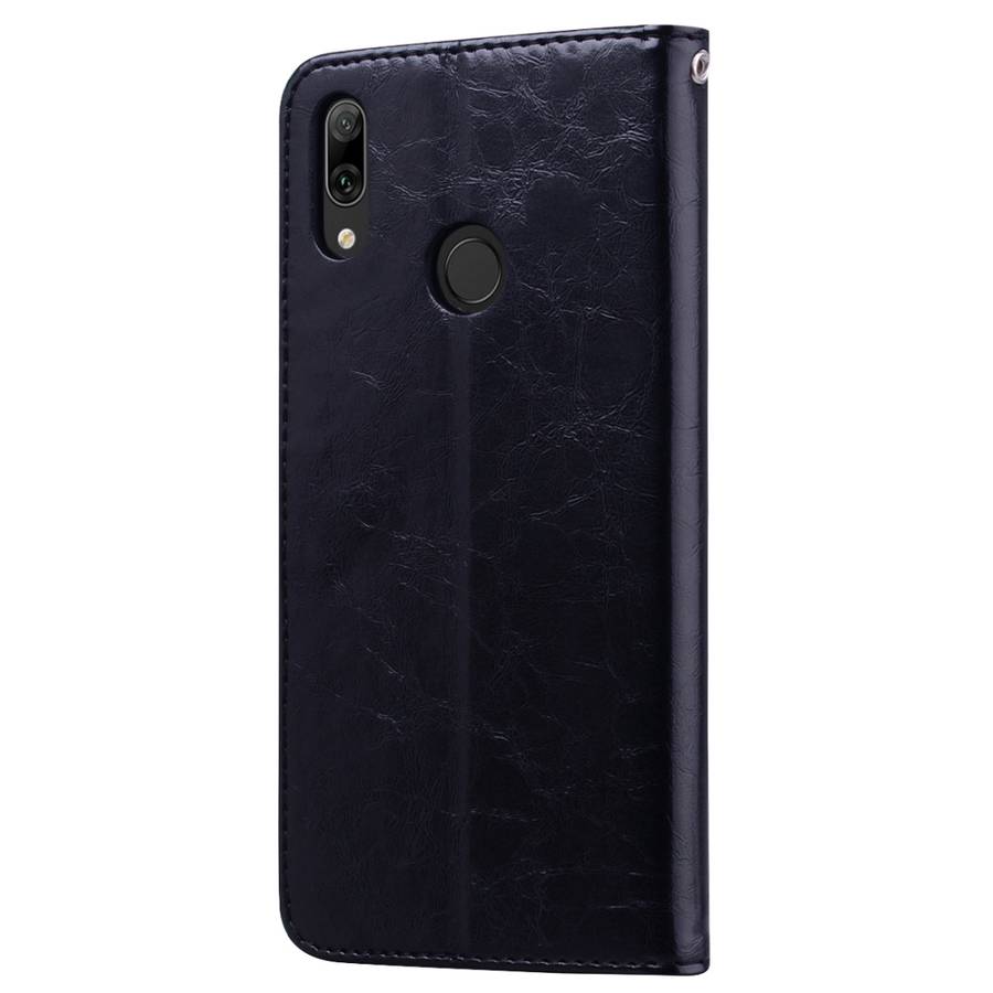 Business Style Oil Wax Texture Horizontal Flip Leather Case for Huawei Y7 (2019), with ... (Black)