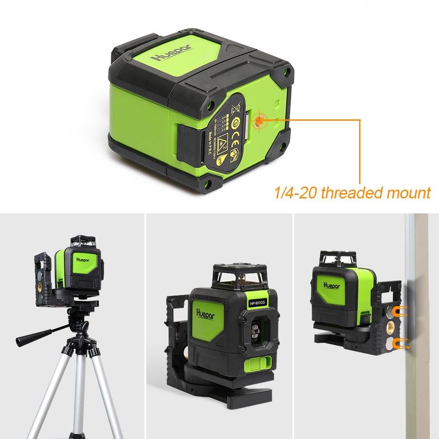 901CG H360 Degrees / V130 Degrees Laser Level Covering Walls and Floors 5 Line Green Beam IP54 Water