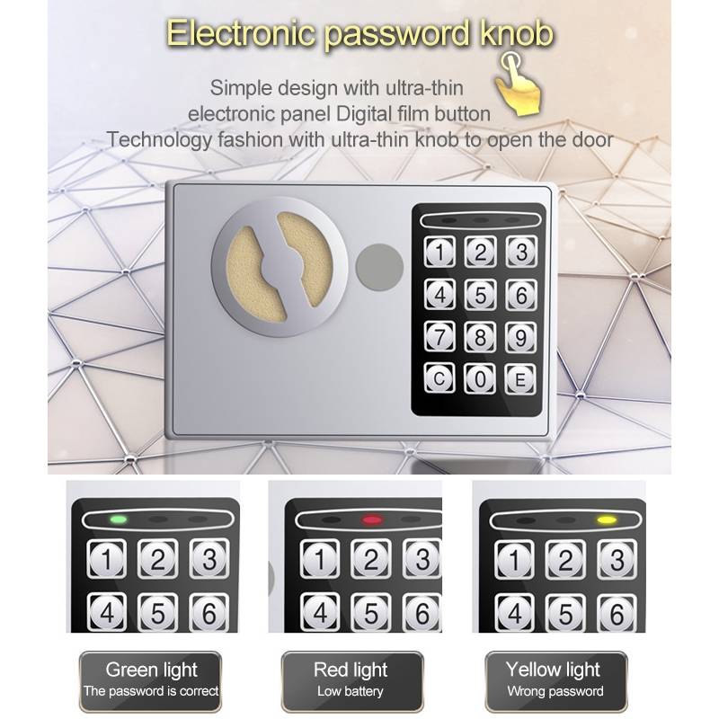 17E Home Mini Electronic Security Lock Box Wall Cabinet Safety Box without Coin-operated Function(B