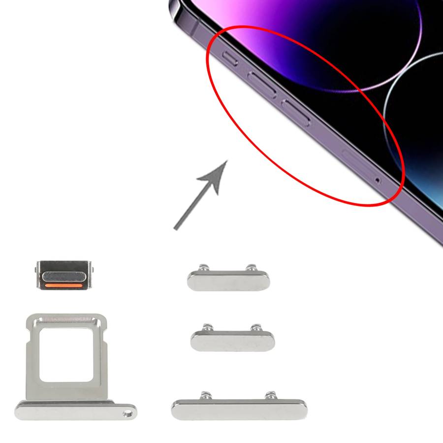 SIM Card Tray + Side Keys for iPhone 14 Pro(Black)