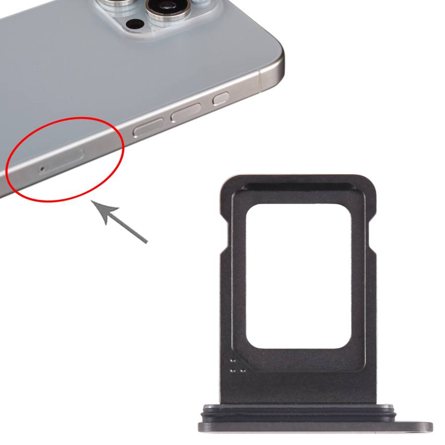 For iPhone 15 Pro SIM Card Tray (Black)