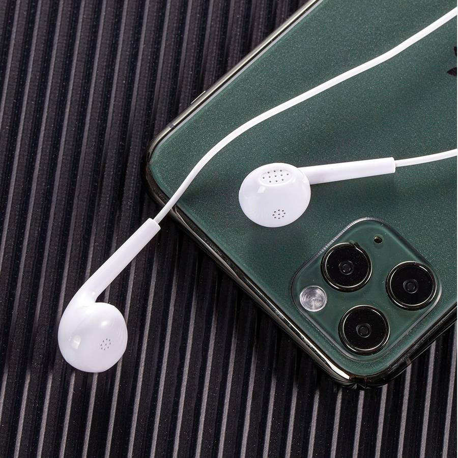 KIVEE KV-MT37 3.5mm Jack Wire-controlled Wired Music Earphone, Supports Calls, Cable L ... (White)