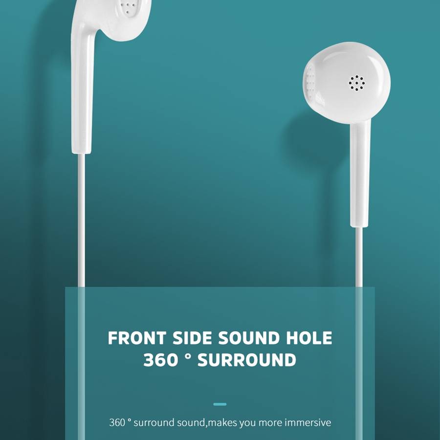 KIVEE KV-MT37 3.5mm Jack Wire-controlled Wired Music Earphone, Supports Calls, Cable L ... (White)