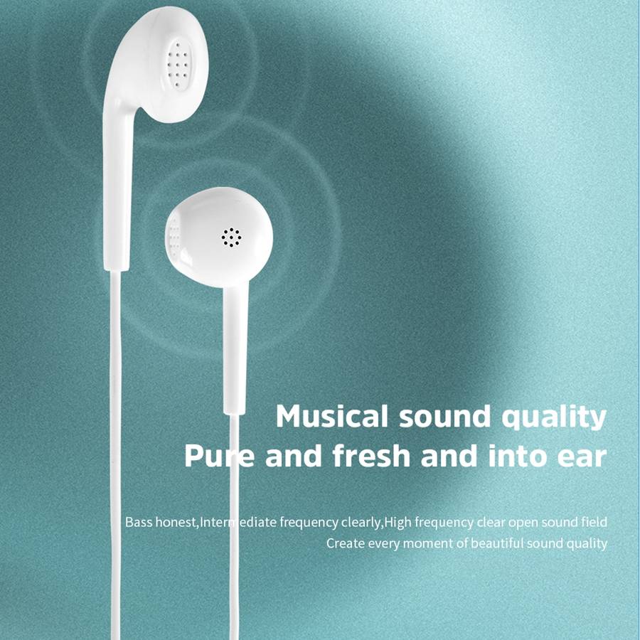 KIVEE KV-MT37 3.5mm Jack Wire-controlled Wired Music Earphone, Supports Calls, Cable L ... (White)