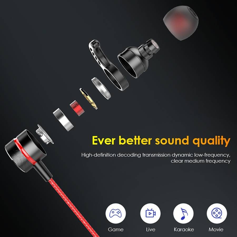 G21 1.2m Wired In Ear 3.5mm Interface Stereo Wire-Controlled HIFI Earphones Video Game ... (Black)