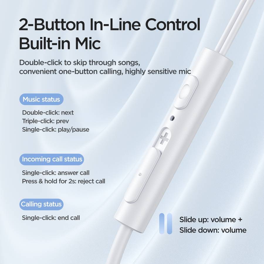 JOYROOM JR-EW07 3.5mm Wire-controlled Half In-ear Gaming Earphone with Microphone (White)