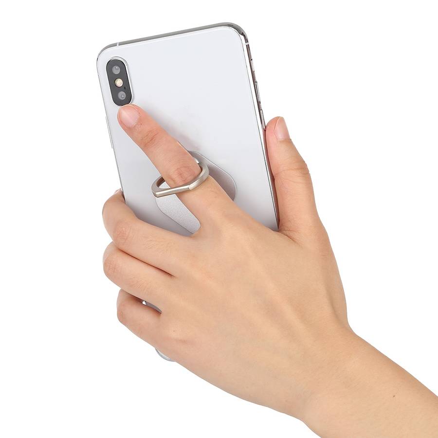 Ring Phone Metal Holder for iPad, iPhone, Galaxy, Huawei, Xiaomi, LG, HTC and Other S ... (Silver)