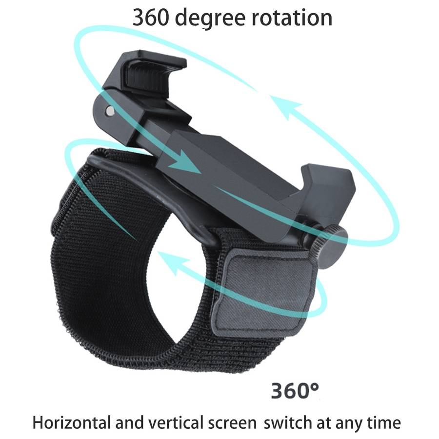 Elastic Wristband Hands Free Phone Holder, Wristband Length: 40cm (Black)