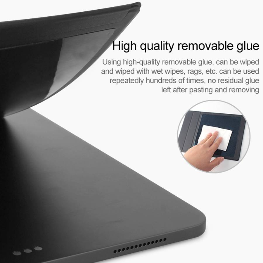 Mutural For iPad 9.7 inch-12.9 inch PU Leather Angle Adjustable Adhesive Tablet PC Invi ... (Blue)