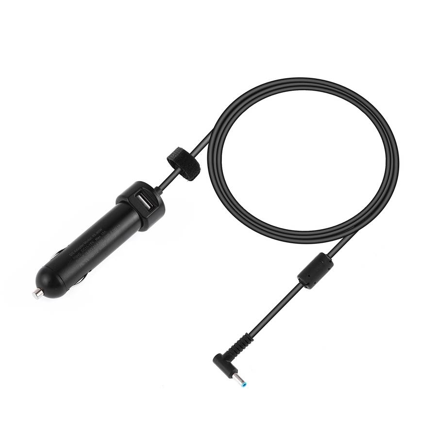 65-90W 5.1V 2.1A USB Interface Car Charger with 19.5V 4.62A 4.5 x 3.0mm Interface Data ... (Black)