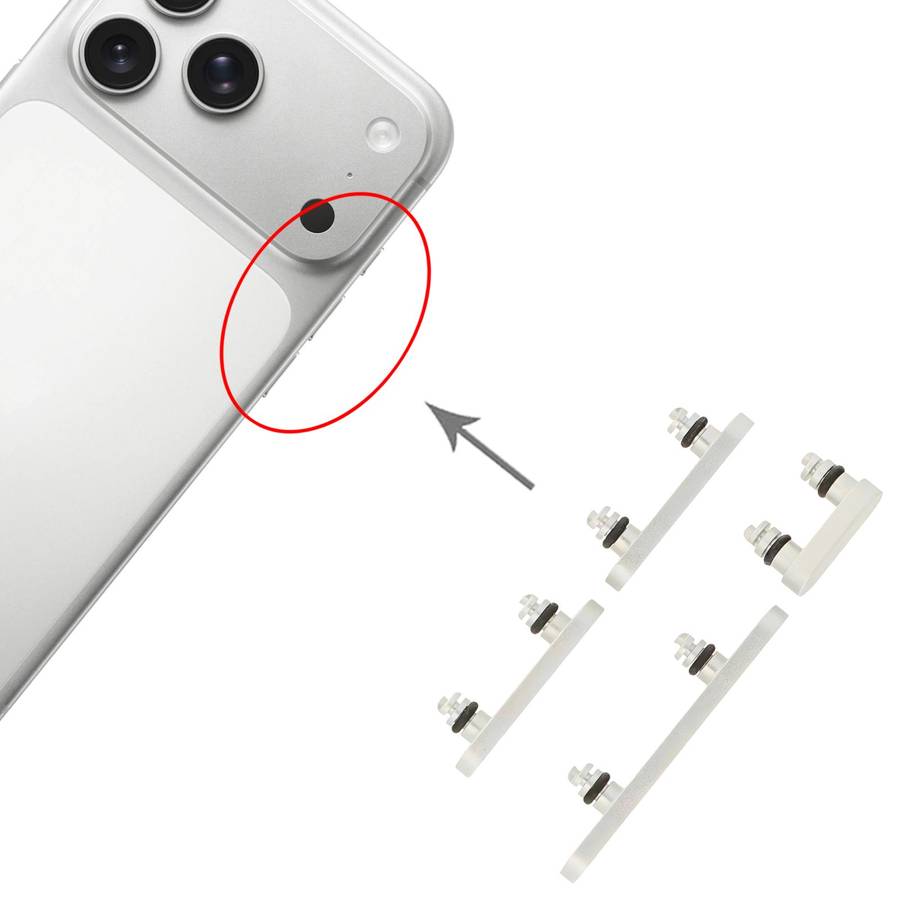 For iPhone 17 Pro / 17 Pro Max Power Button and Volume Control Button (Silver)