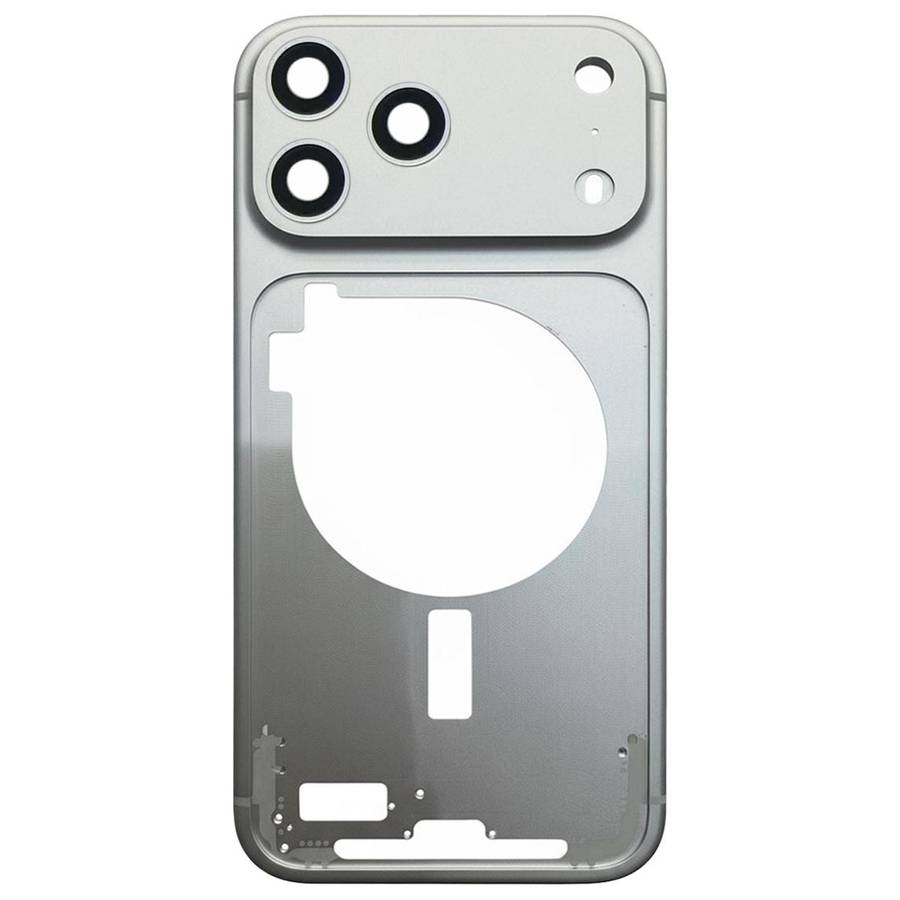 For iPhone 17 Pro Max Middle Frame Bezel Plate with Camera Lens Cover (Orange)