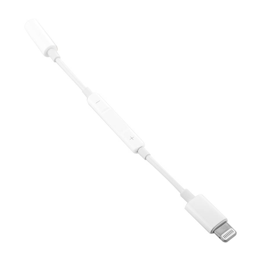 MH020 8 Pin to 3.5mm Headphone Jack Adapter Support Self-timer / Song / Line Control (White)