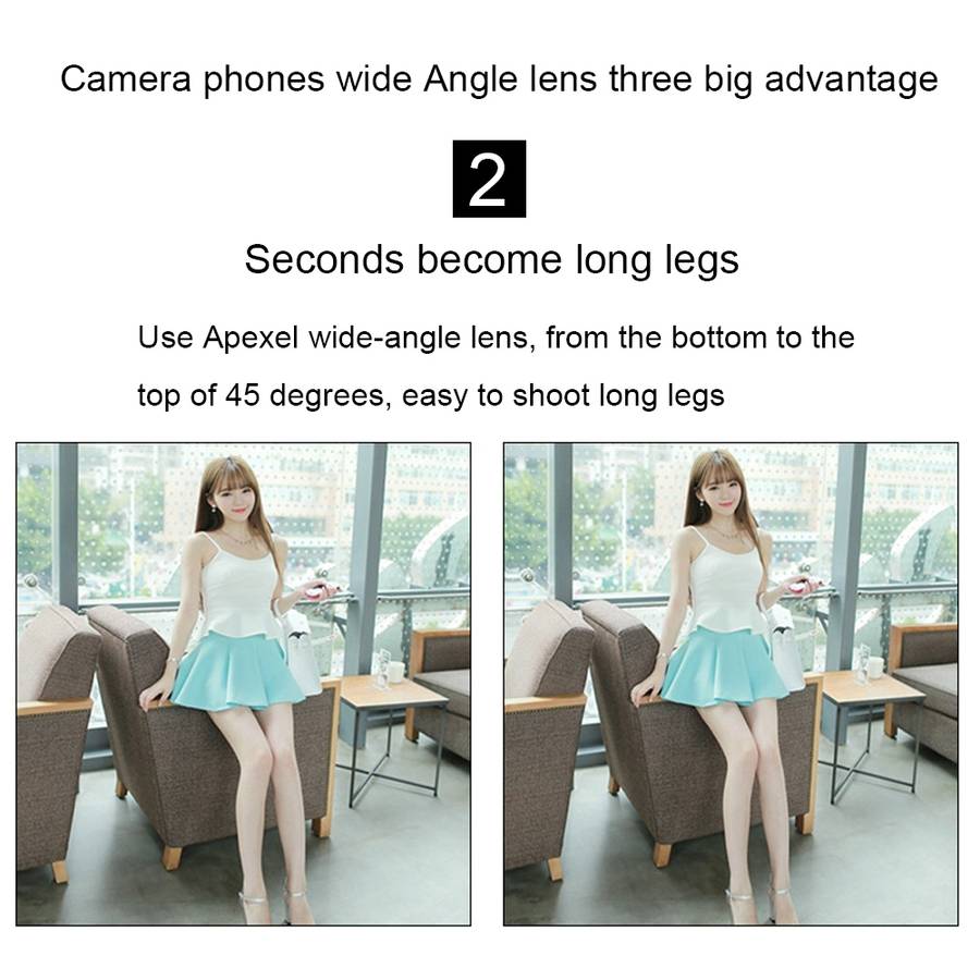 APEXEL APL-0.45WM 2 in 1 Universal 12.5X Macro Lens + 0.45X Wide-angle Lens Kit