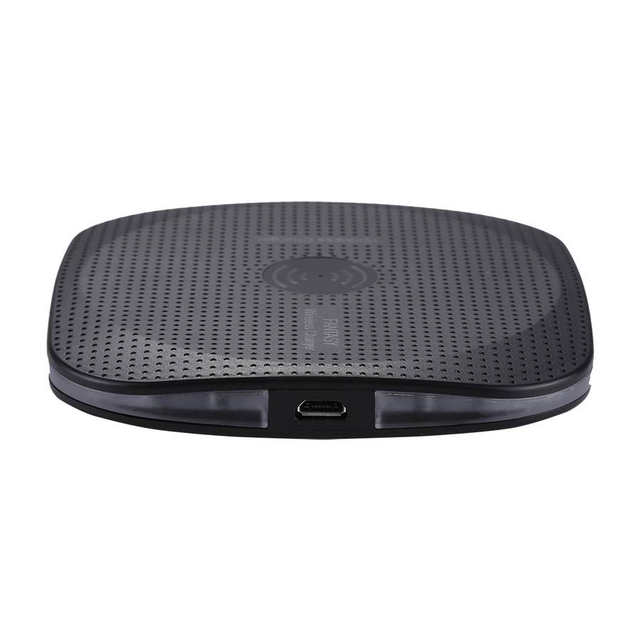 5V 1A Universal Square Qi Standard Fast Wireless Charger with Indicator Light(Black)