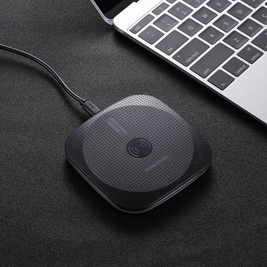 5V 1A Universal Square Qi Standard Fast Wireless Charger with Indicator Light(Black)