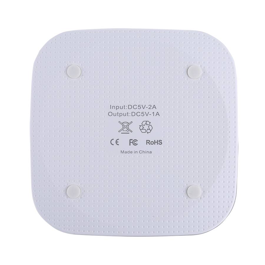 5V 1A Universal Square Qi Standard Fast Wireless Charger with Indicator Light(White)