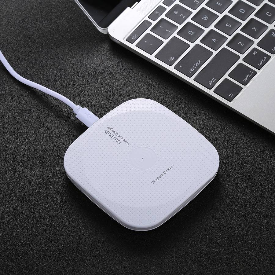 5V 1A Universal Square Qi Standard Fast Wireless Charger with Indicator Light(White)