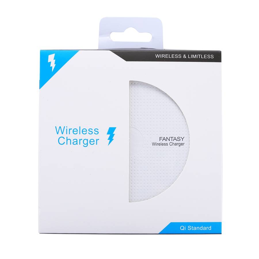 5V 1A Universal Square Qi Standard Fast Wireless Charger with Indicator Light(White)