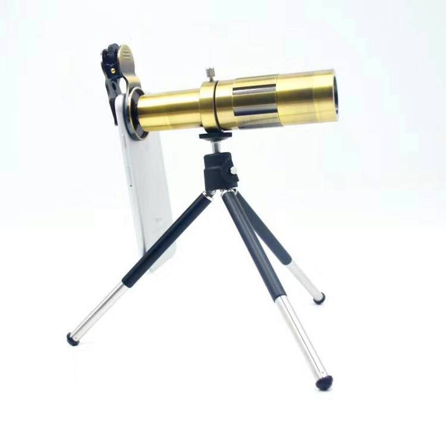 External 20X Telephone Lens for Mobile Phone with Tripod (Gold)