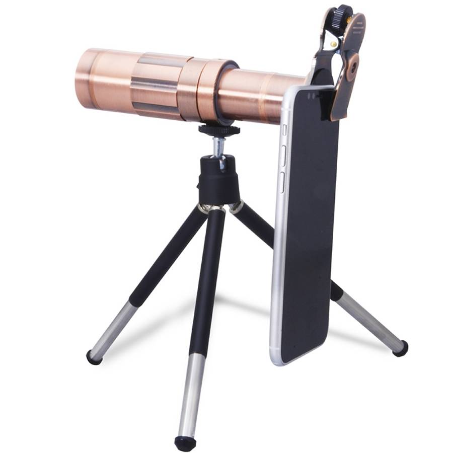 External 20X Telephone Lens for Mobile Phone with Tripod(Rose Gold)