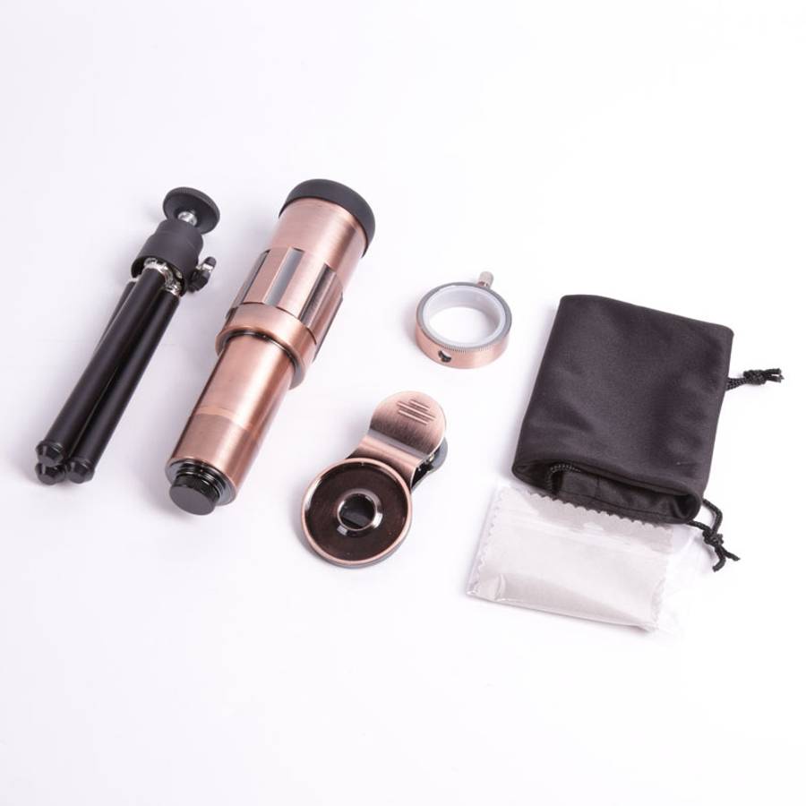 External 20X Telephone Lens for Mobile Phone with Tripod(Rose Gold)