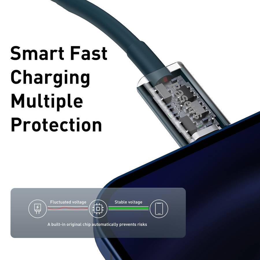 Baseus Superior Series CATLYS-A03 PD 20W USB-C / Type-C to 8 Pin Interface Fast Chargin ... (Blue)