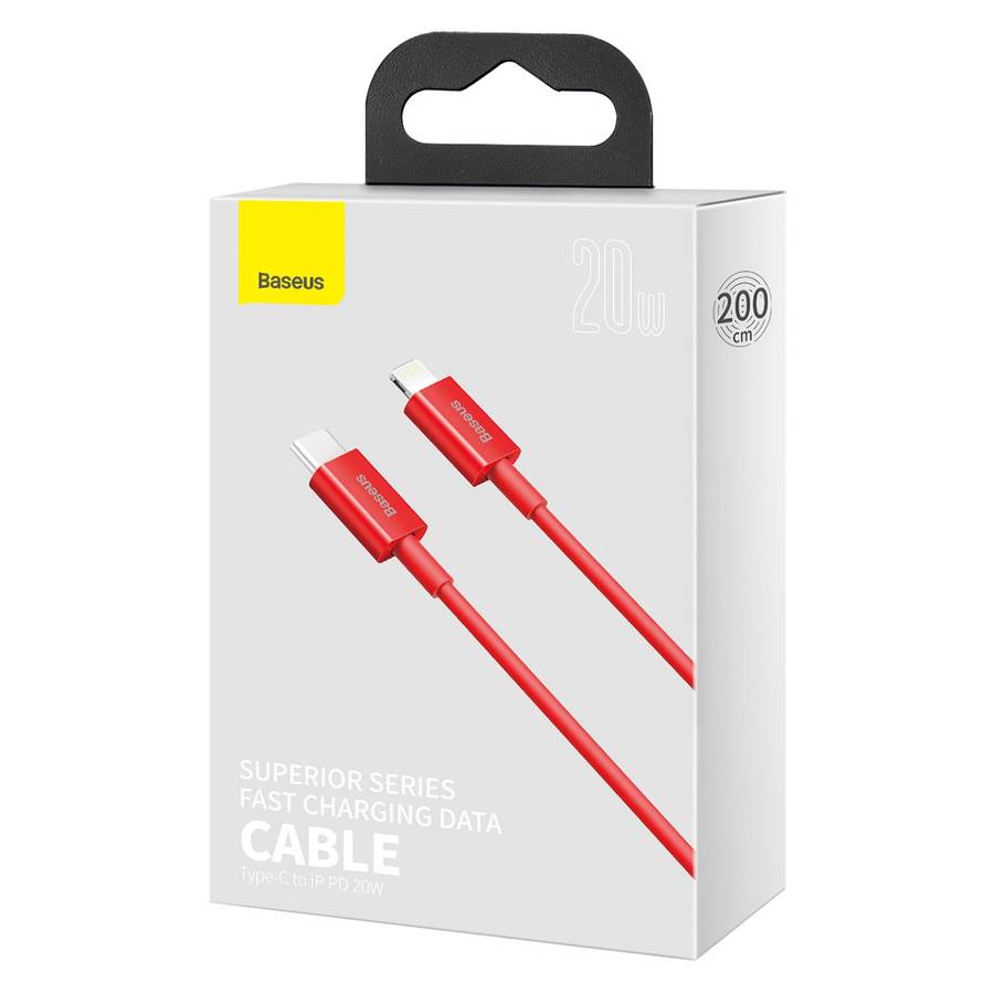 Baseus Superior Series CATLYS-C09 PD 20W USB-C / Type-C to 8 Pin Interface Fast Charging ... (Red)