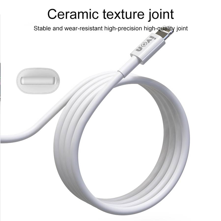 IVON CA70 Type-C / USB-C Fast Charging Data Cable, Length: 3m (White)