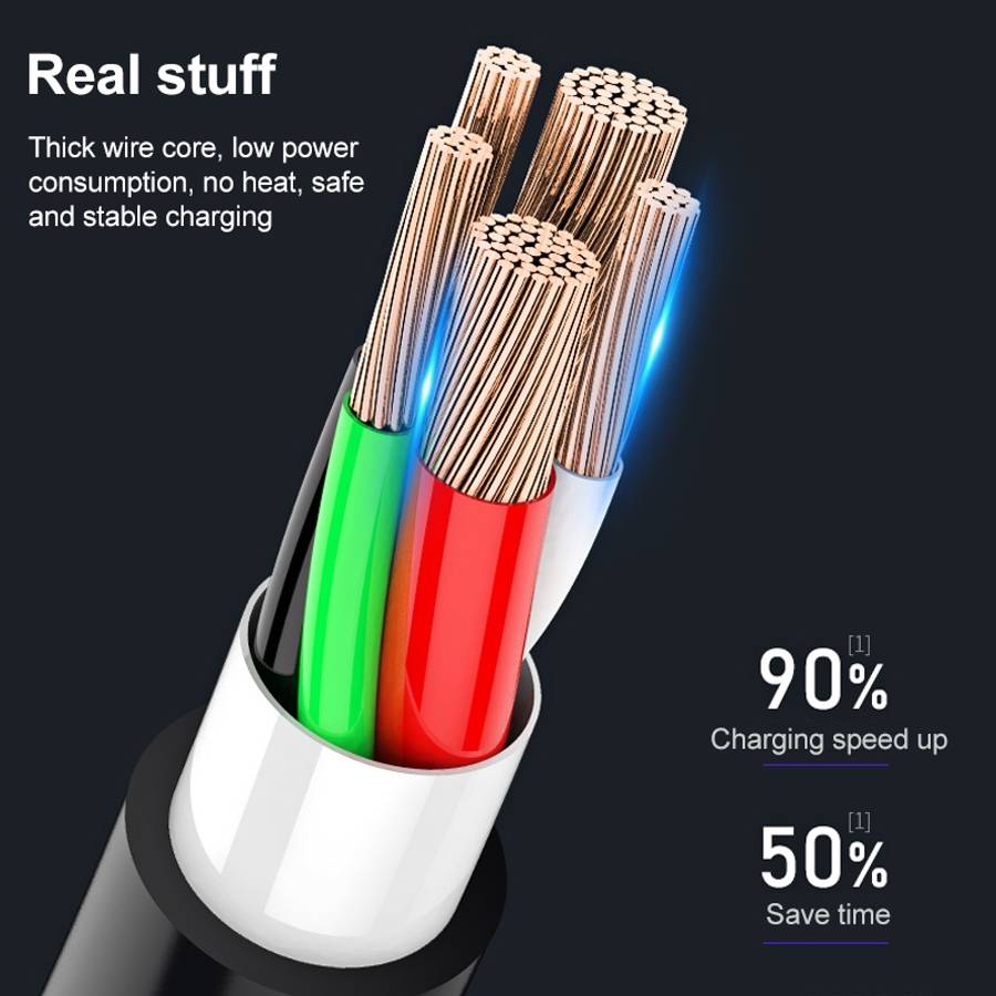 WK WDC-103 3A 3 In 1 8 Pin + Micro USB + Type-C / USB-C Fullspeed Pro Charging Data Ca ... (Black)