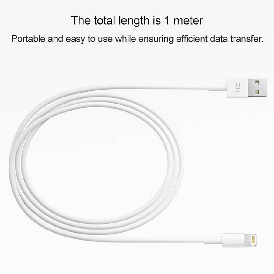 Original Xiaomi Youpin ZMI 8Pin Charging + Transmission MFi Certified Data Cable, Leng ... (White)
