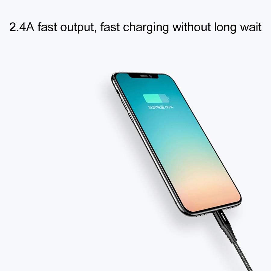 Benks M09 1.2m 2.4A Output MFi Certificated USB to 8 Pin Nylon Weave Data Sync Charge Cable