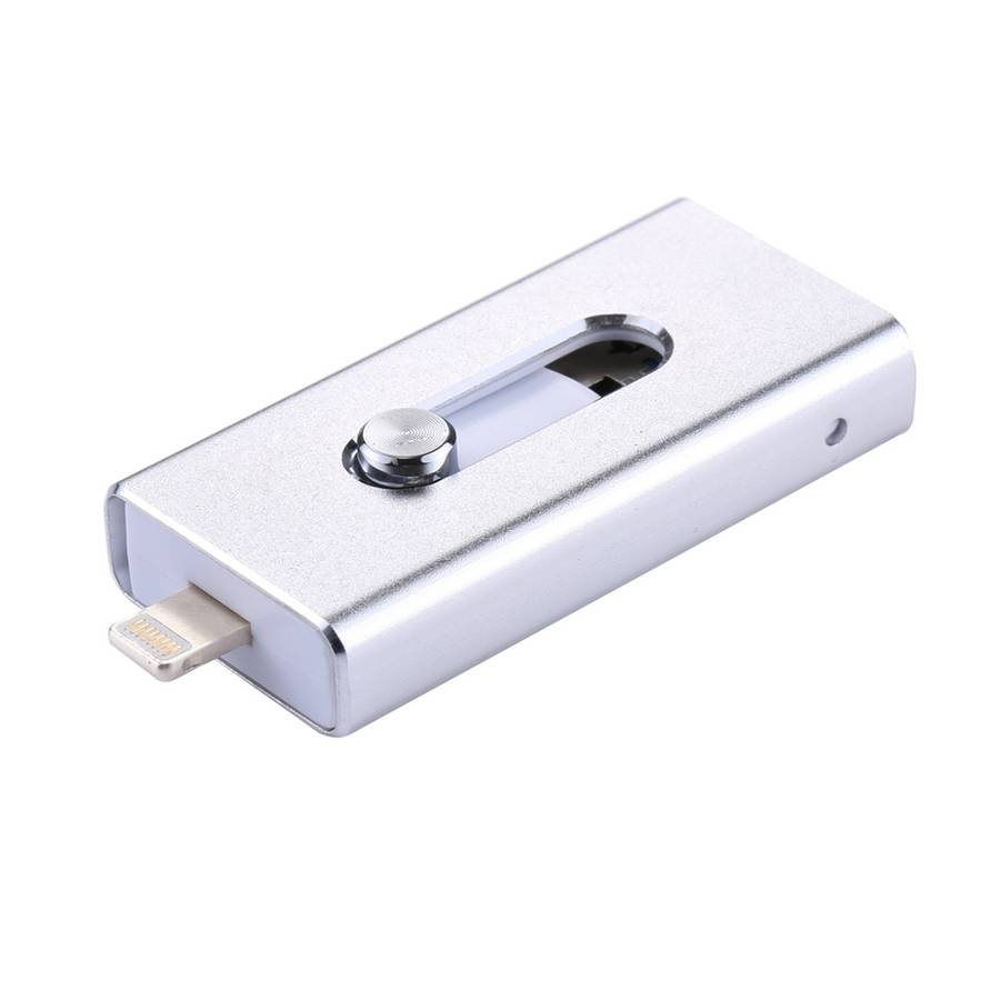 RQW-02 3 in 1 USB 2.0 & 8 Pin & Micro USB 32GB Flash Drive(Silver)