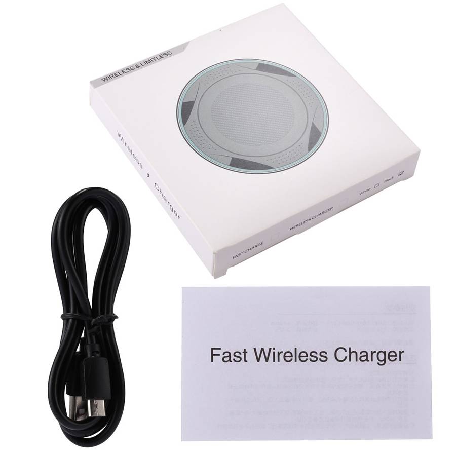 5V 2A Fast Charging Qi Wireless Charger Pad Station with Micro USB Cable(Black)