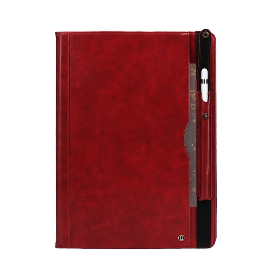 Horizontal Flip Leather Case for iPad Pro 12.9 (2017) & Pro 12.9 (2015), with Double Car ... (Red)