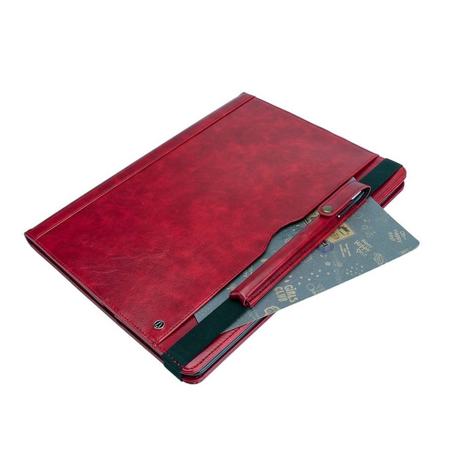 Horizontal Flip Leather Case for iPad Pro 12.9 (2017) & Pro 12.9 (2015), with Double Car ... (Red)