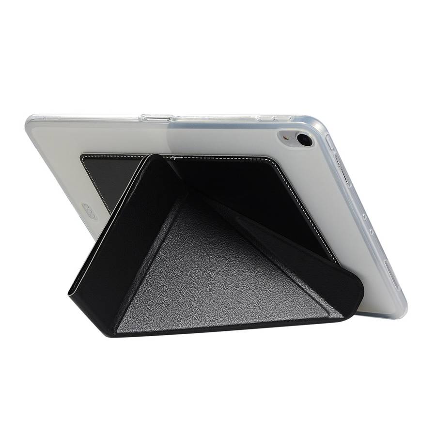 PU Leather Case for iPad Pro 11 inch (2018), with Multi-folding Holder & Sleep / Wake ... (Black)