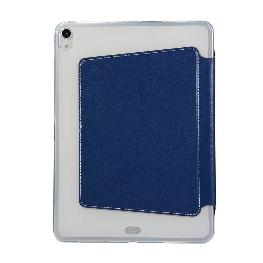 PU Leather Case for iPad Pro 11 inch (2018), with Multi-folding Holder & Sleep / W ... (Dark Blue)