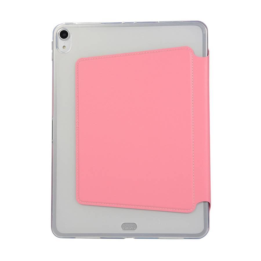 PU Leather Case for iPad Pro 11 inch (2018), with Multi-folding Holder & Sleep / Wake-u ... (Pink)