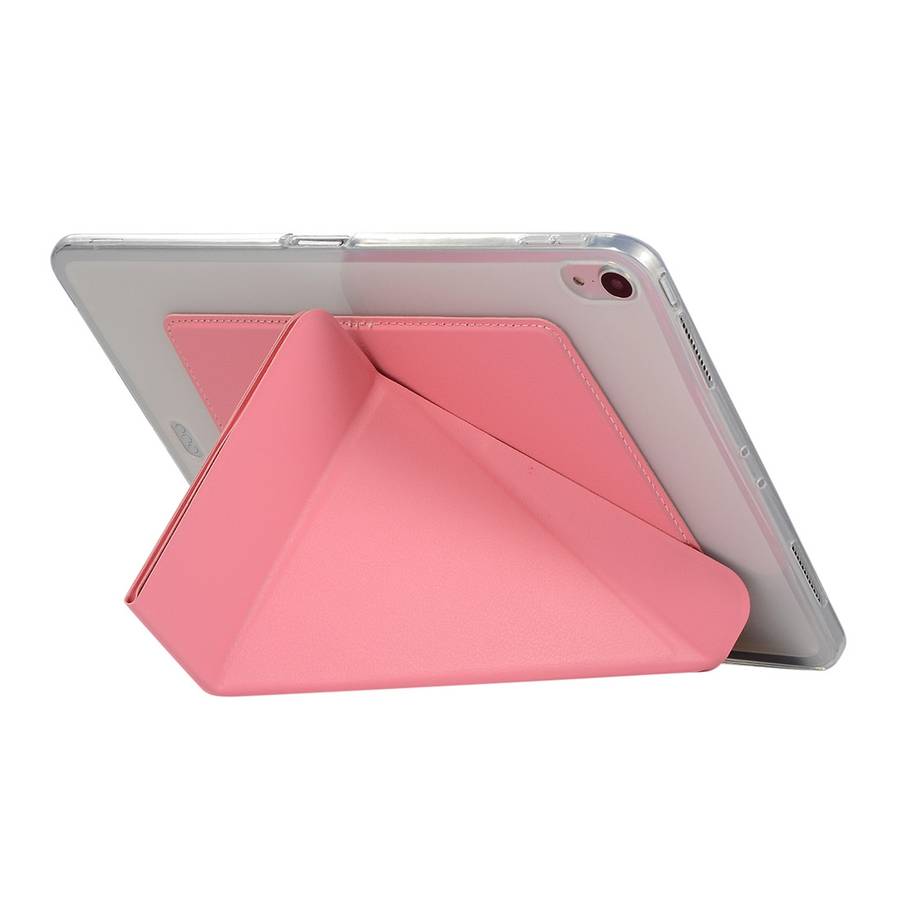 PU Leather Case for iPad Pro 11 inch (2018), with Multi-folding Holder & Sleep / Wake-u ... (Pink)